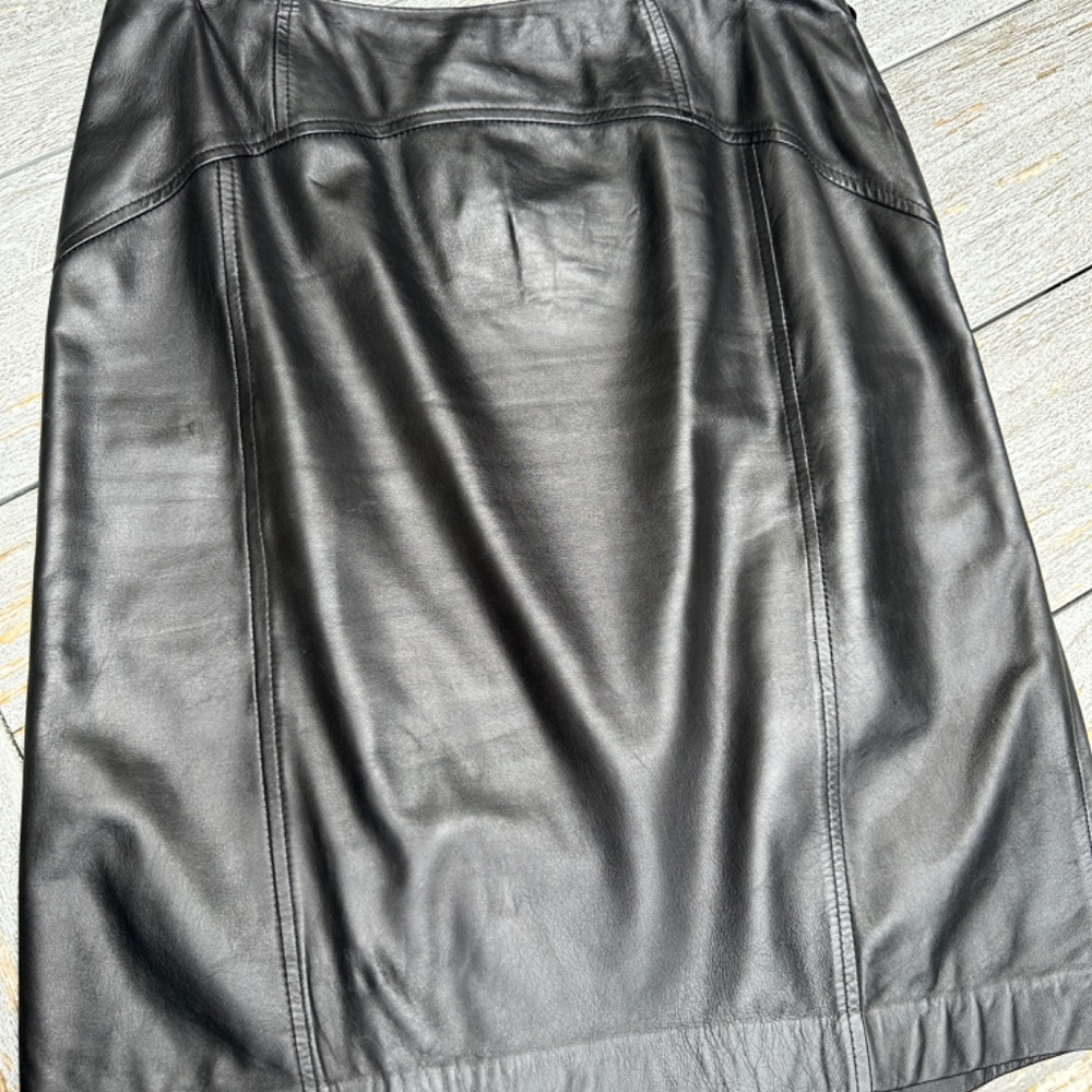 Soft Black Leather Skirt